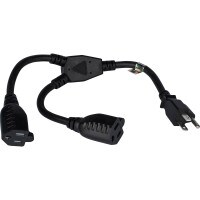 Main product image for 1 Ft. Dual Outlet Saver Black NEMA 5-15P to 5-15R 16 110-224